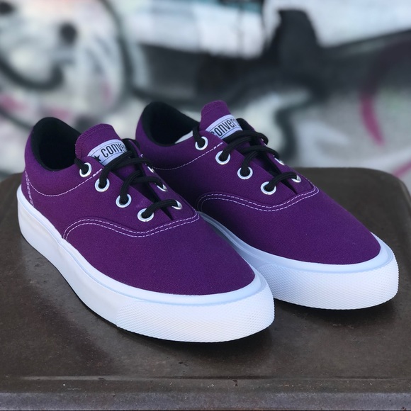 W Converse Skid Grip OX Nightfall Violet Sneakers - Picture 3 of 8